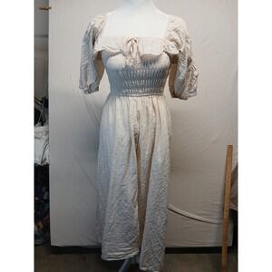 Cottagecore dress womens xs beige coquette puff sleeves modest church cotton